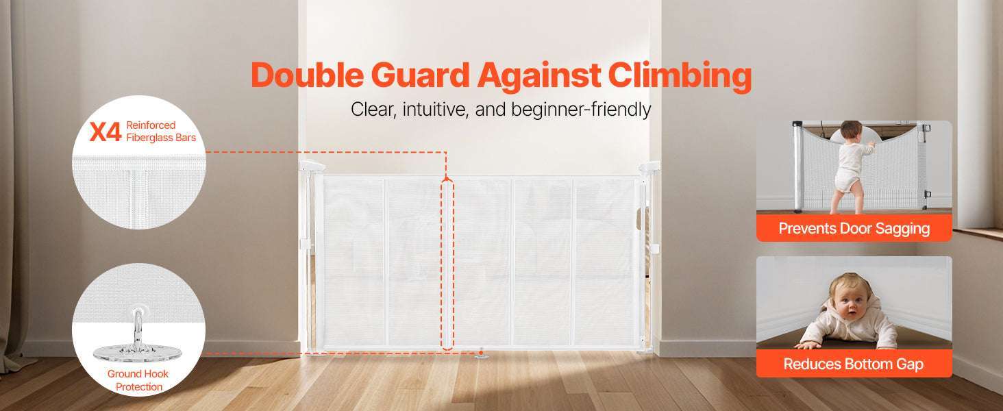 Retractable Baby Gate for Stairs & Doorways Extends Up to 110” Wide - Image 11