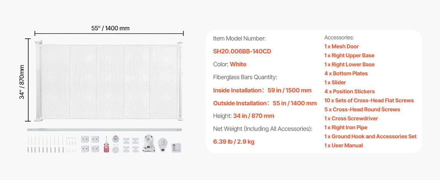 Retractable Baby Gate for Stairs & Doorways Extends Up to 110” Wide - Image 17
