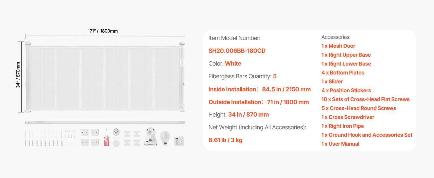 Retractable Baby Gate for Stairs & Doorways Extends Up to 110” Wide - Image 19
