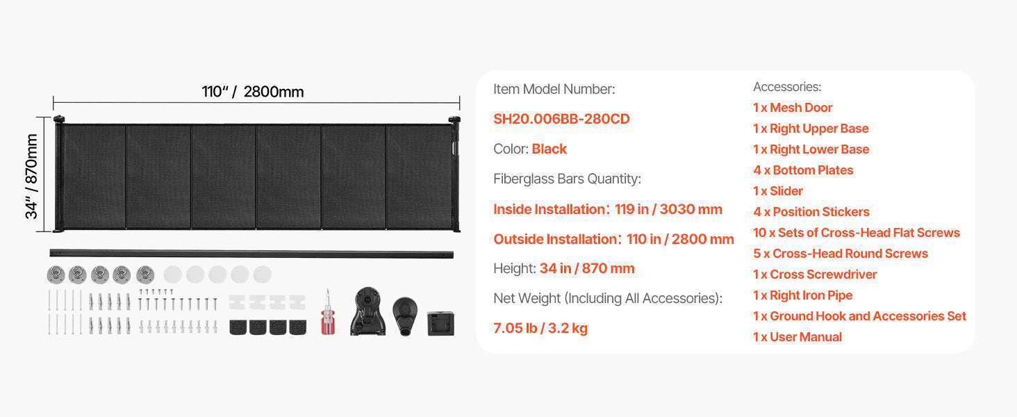 Retractable Baby Gate for Stairs & Doorways Extends Up to 110” Wide - Image 21