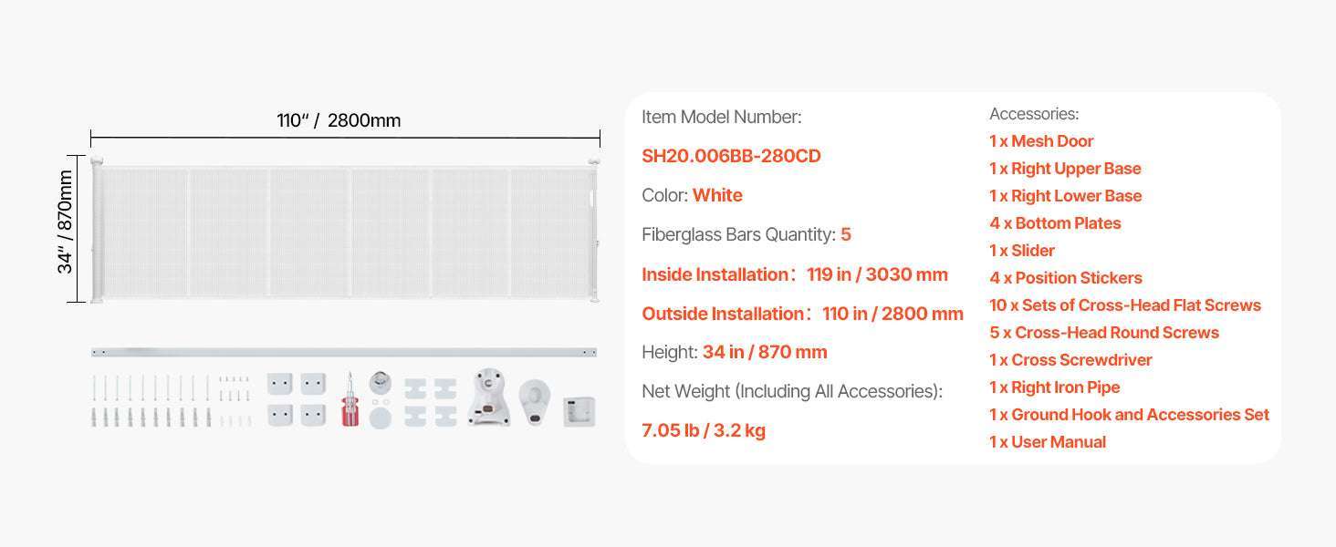 Retractable Baby Gate for Stairs & Doorways Extends Up to 110” Wide - Image 22