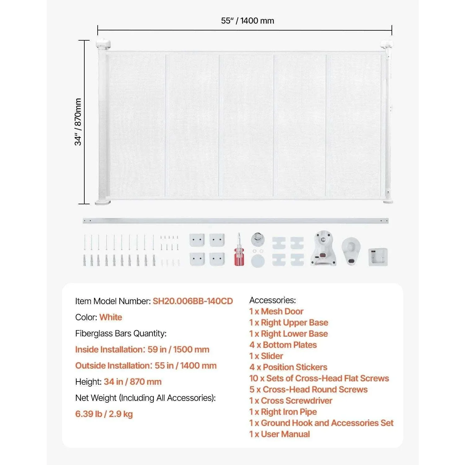 Retractable Baby Gate for Stairs & Doorways Extends Up to 110” Wide - Image 24