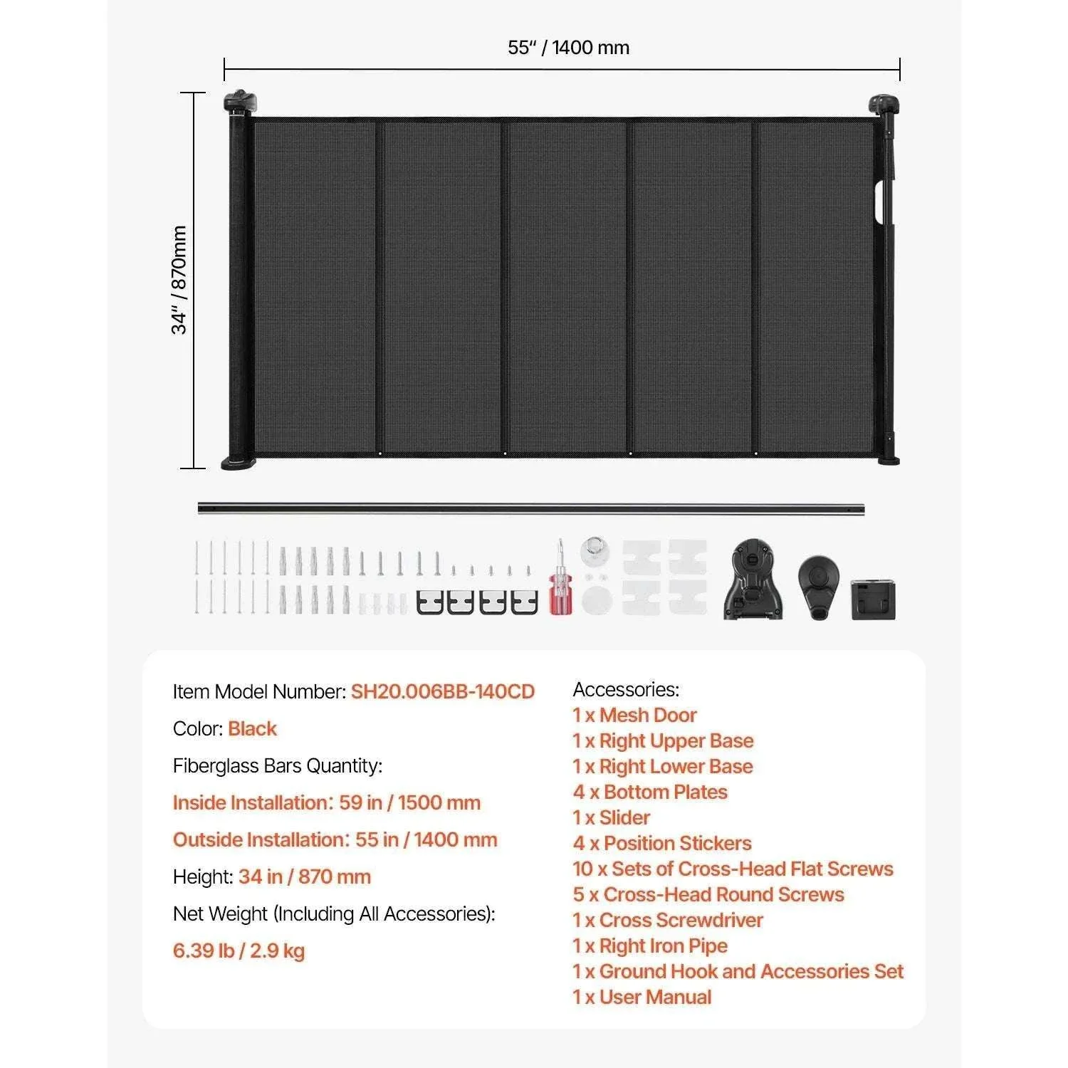 Retractable Baby Gate for Stairs & Doorways Extends Up to 110” Wide - Image 26