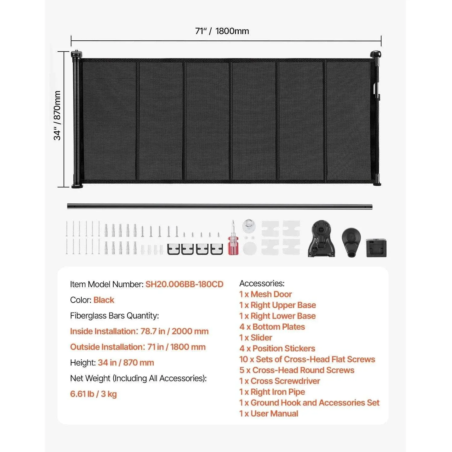 Retractable Baby Gate for Stairs & Doorways Extends Up to 110” Wide - Image 28