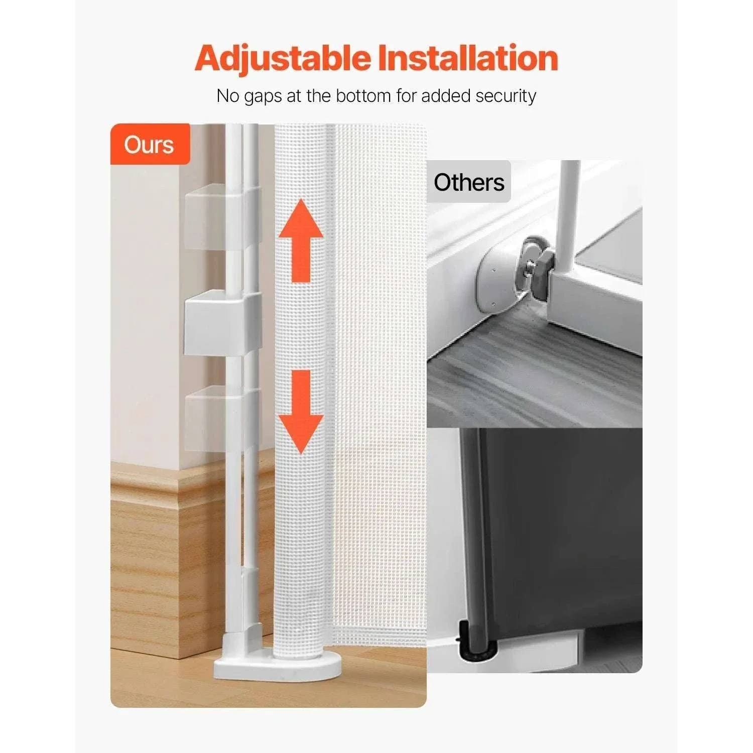 Retractable Baby Gate for Stairs & Doorways Extends Up to 110” Wide - Image 3