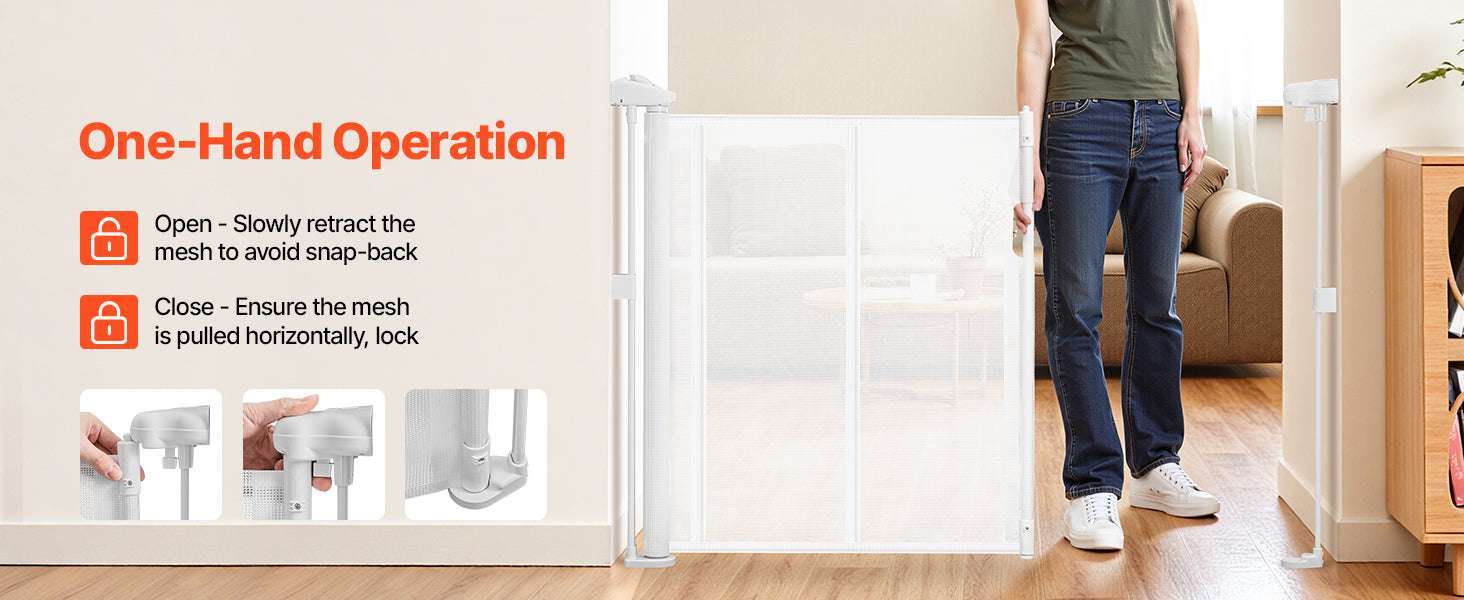 Retractable Baby Gate for Stairs & Doorways Extends Up to 110” Wide - Image 9