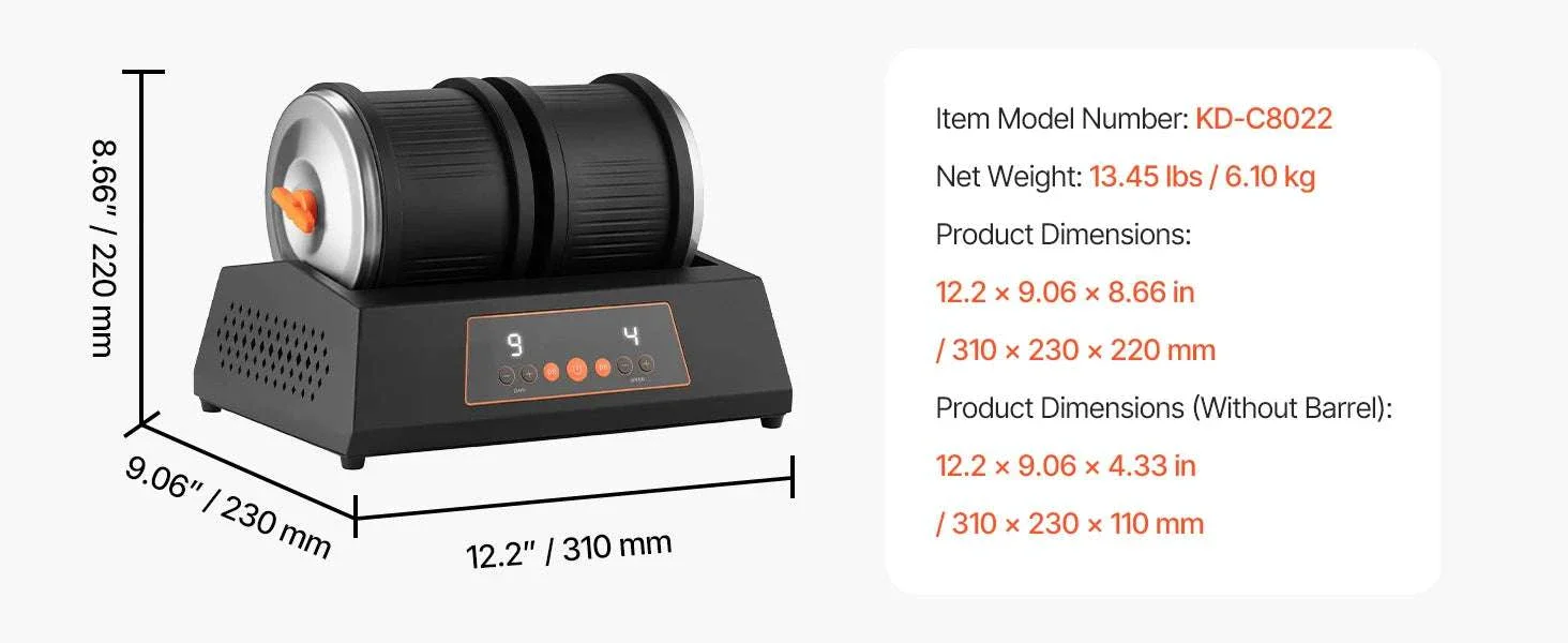Rock Tumbler Kit with 4 Speeds & 9-Day Timer Polishing Kit - Image 16