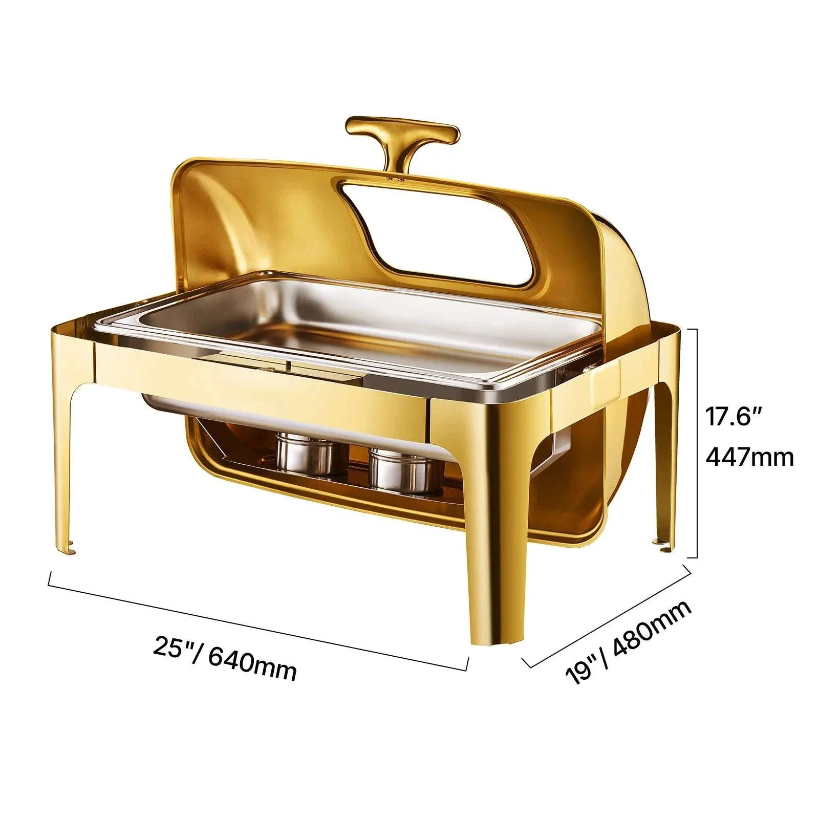 9Qt Roll Top Chafing Dish Set Stainless Steel Buffet Server - Image 19