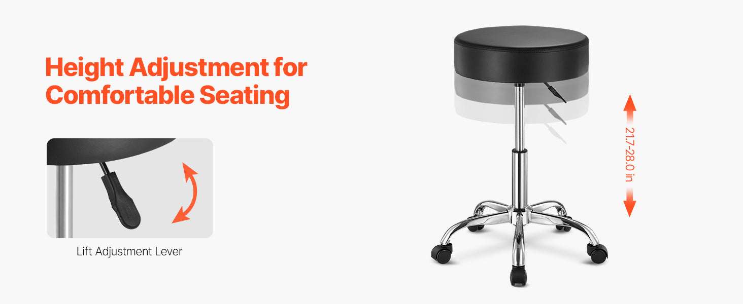 Rolling Stool Chair with Wheels 450 lb Capacity Adjustable Height - Image 11
