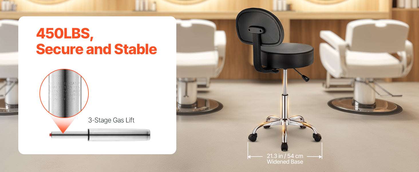 Rolling Stool Chair with Wheels 450 lb Capacity Adjustable Height - Image 33