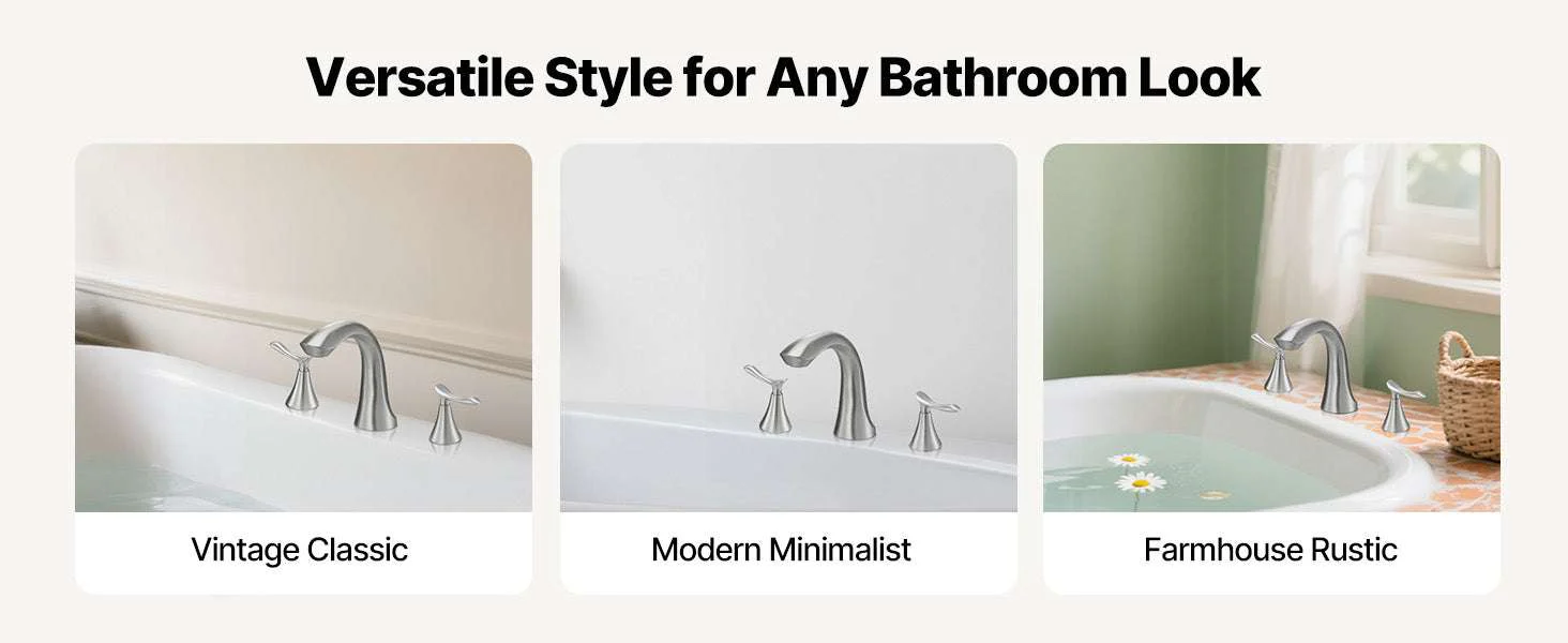 Roman Tub Faucet with Dual Handles Deck Mount Fast Fill Design - Image 11