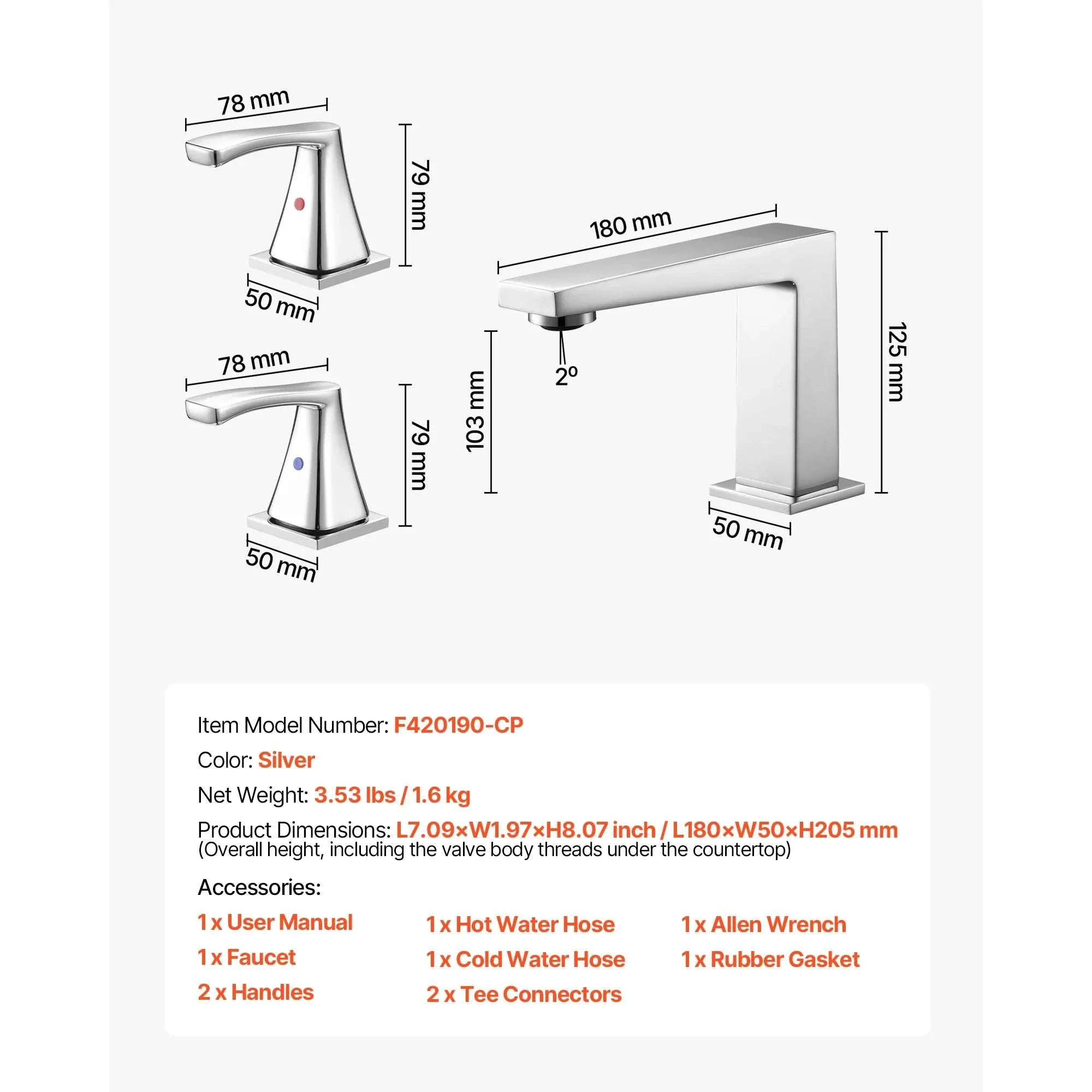 Roman Tub Faucet with Dual Handles Deck Mount Fast Fill Design - Image 16