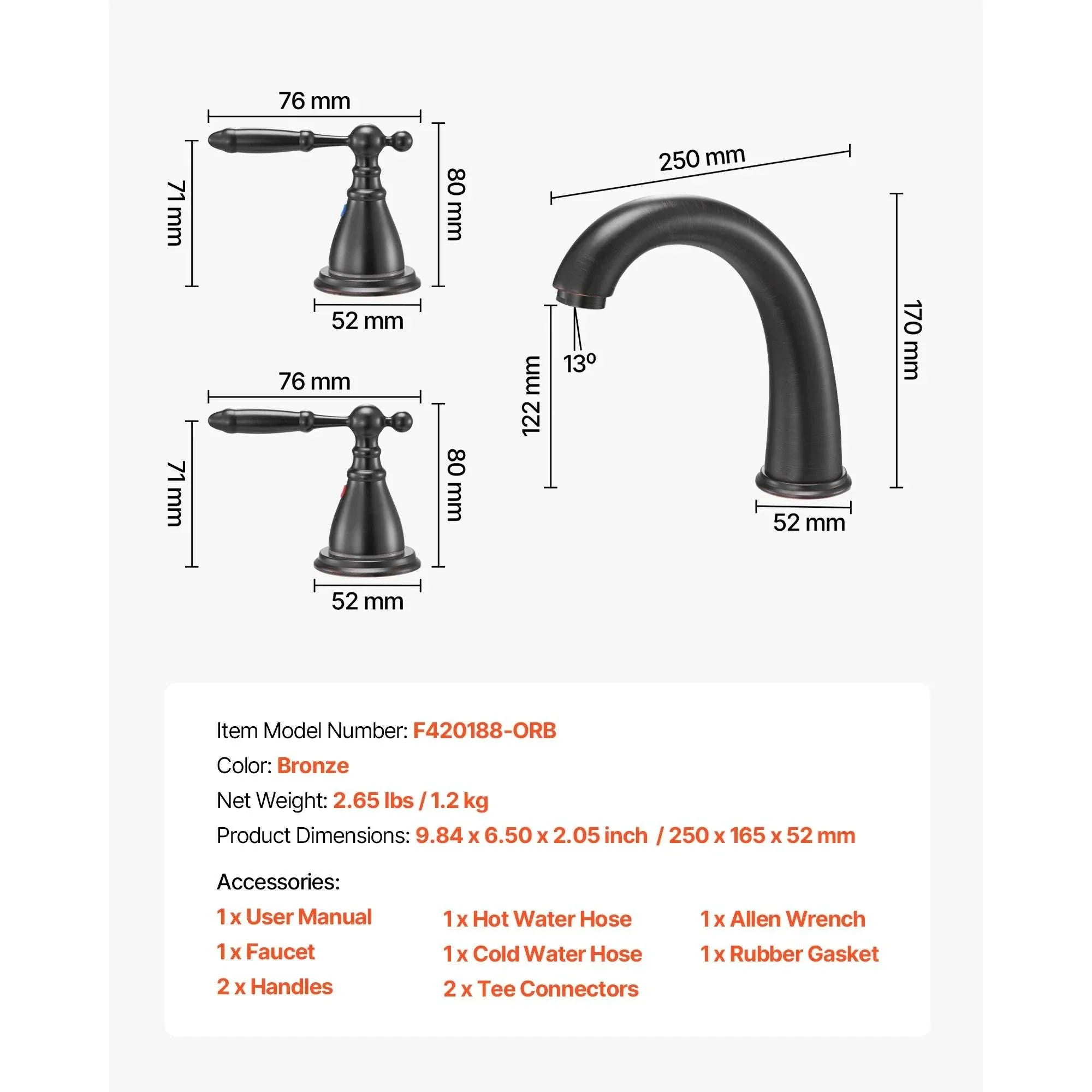 Roman Tub Faucet with Dual Handles Deck Mount Fast Fill Design - Image 18