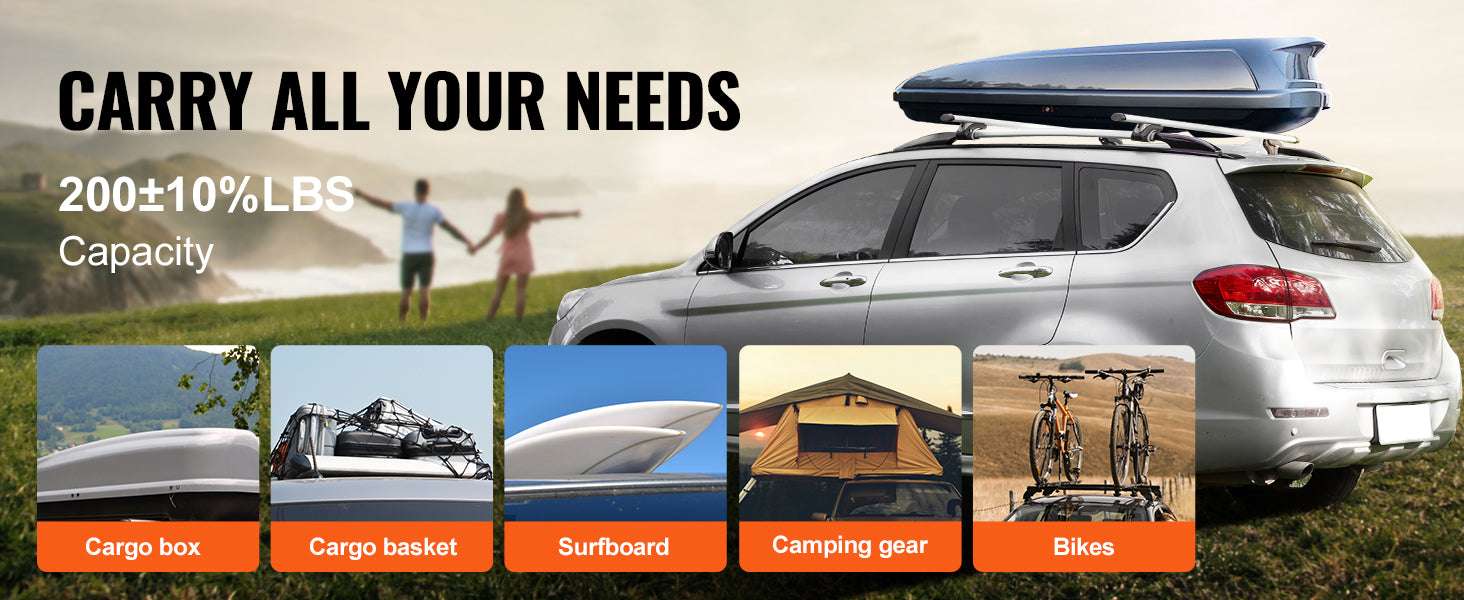 Adjustable Aluminum Roof Rack Crossbars 200 lbs for Cars - Image 11