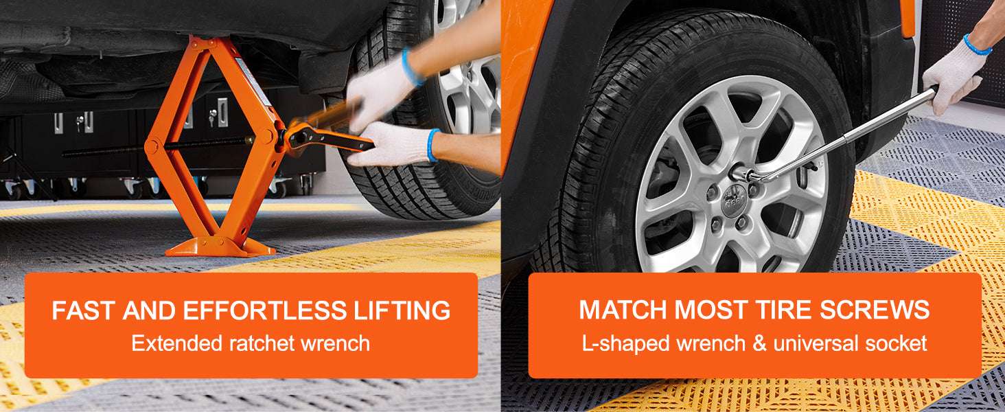 2.5 Ton Scissor Car Jack Kit with Wrench, 3.7"–17.1" Lift Range - Image 10