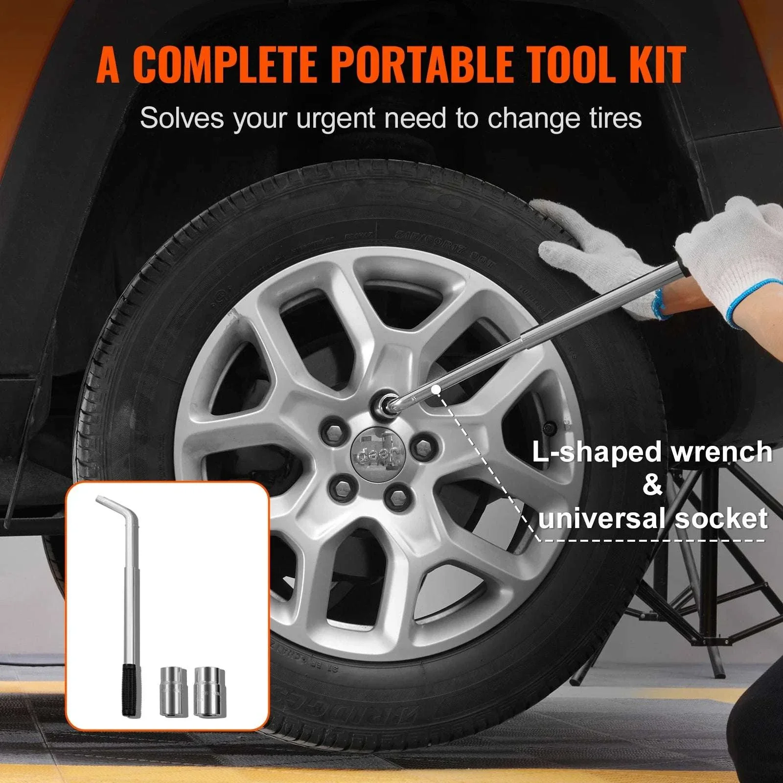 2.5 Ton Scissor Car Jack Kit with Wrench, 3.7"–17.1" Lift Range - Image 4