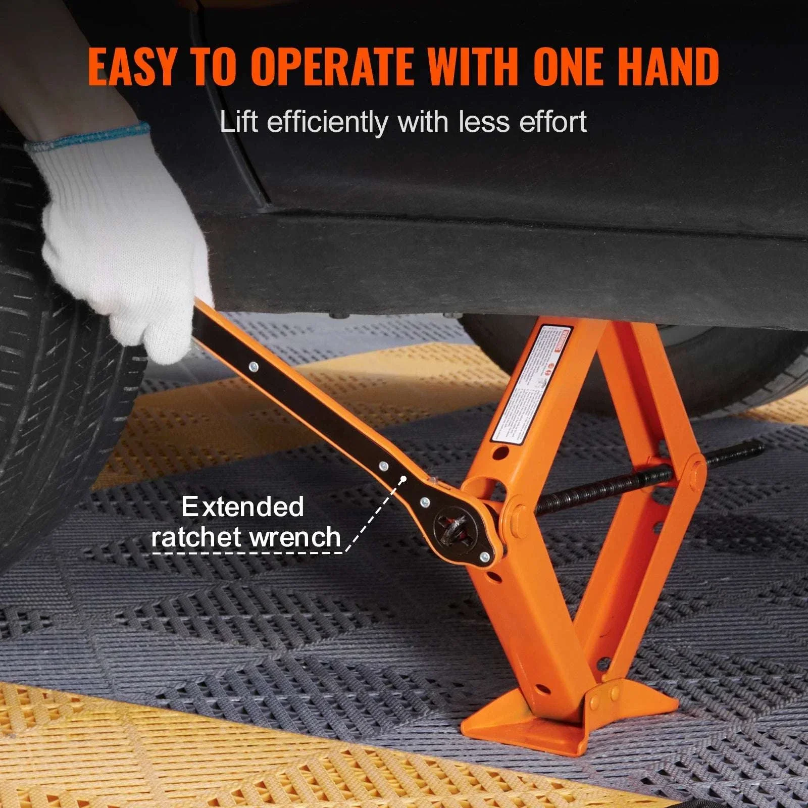 2.5 Ton Scissor Car Jack Kit with Wrench, 3.7"–17.1" Lift Range - Image 5
