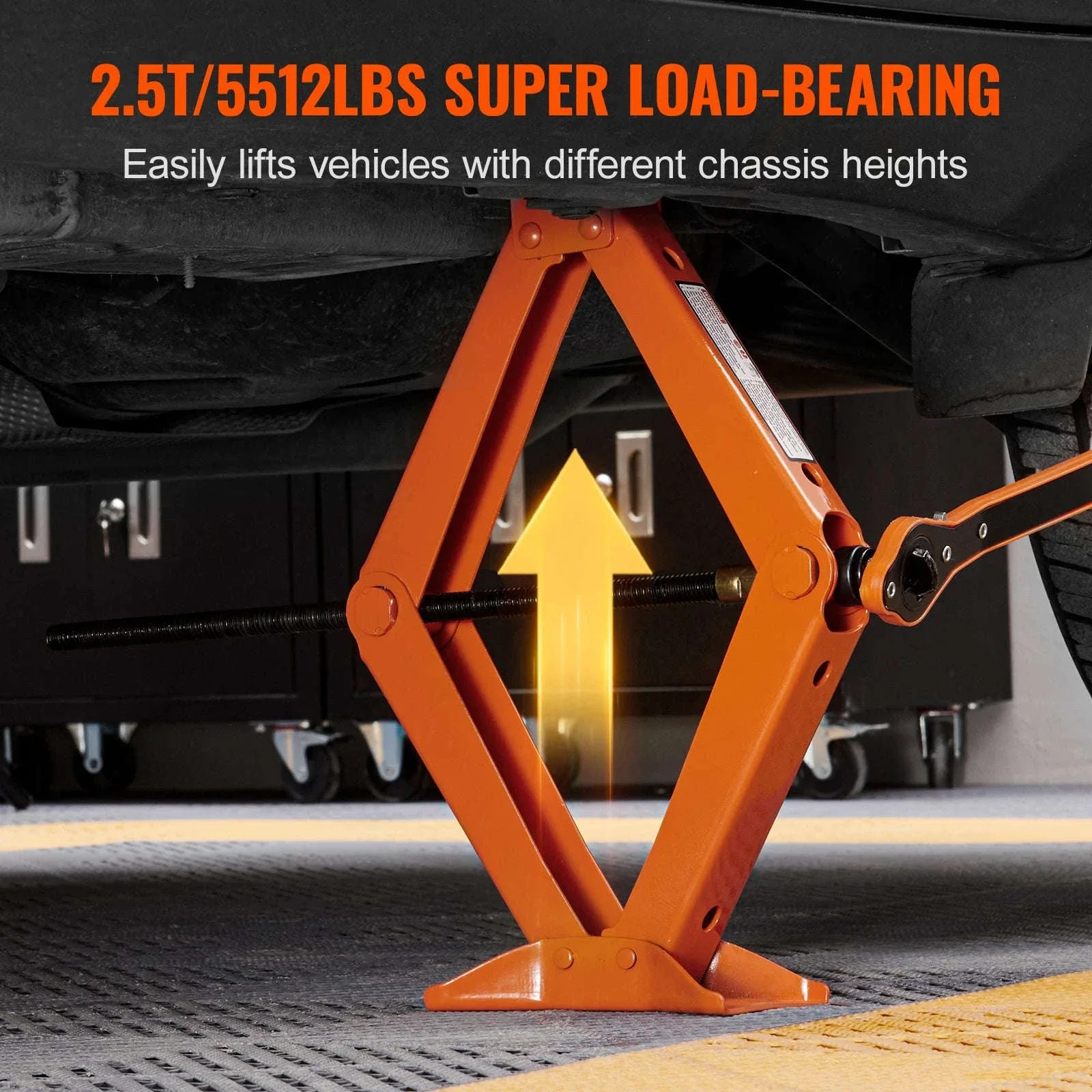 2.5 Ton Scissor Car Jack Kit with 3.7–17.1" Lift Range - Image 3