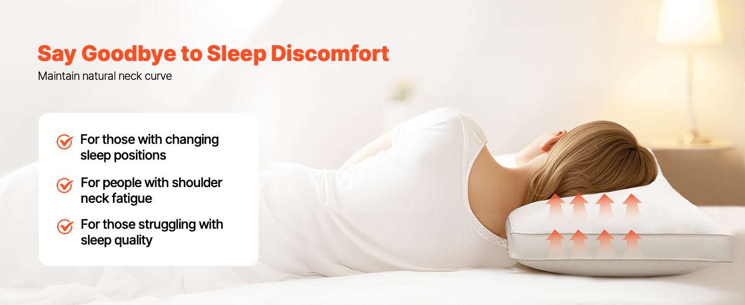 Set of 2 Goose Down Bed Pillows – Fluffy Neck Support for Deep Sleep - Image 10