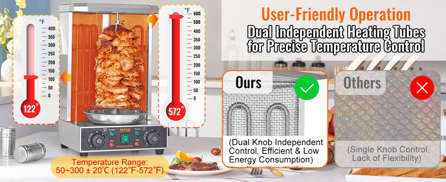 Electric Shawarma Grill Machine 13.7lb Vertical Rotisserie Cooker - Image 8