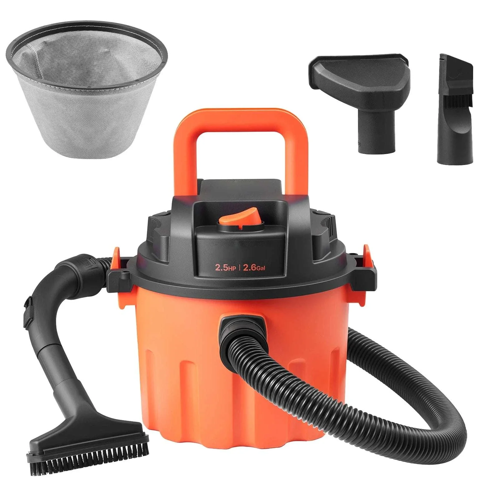 Dry Shop Vacuum with Strong Suction and Multi-Nozzle Cleaning