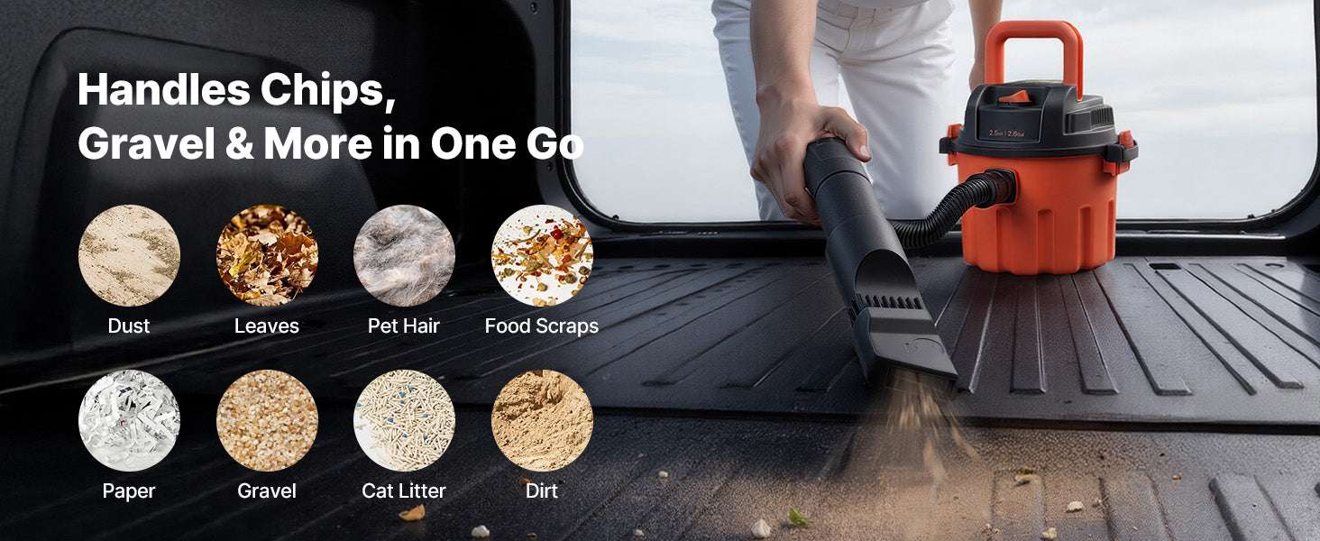 Dry Shop Vacuum with Strong Suction and Multi-Nozzle Cleaning - Image 12