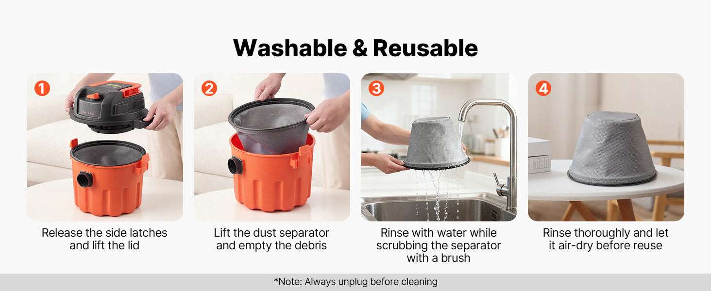 Dry Shop Vacuum with Strong Suction and Multi-Nozzle Cleaning - Image 15