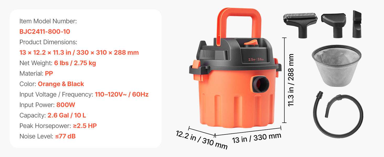 Dry Shop Vacuum with Strong Suction and Multi-Nozzle Cleaning - Image 18