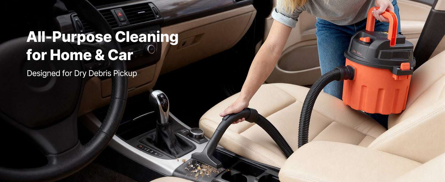 Dry Shop Vacuum with Strong Suction and Multi-Nozzle Cleaning - Image 8