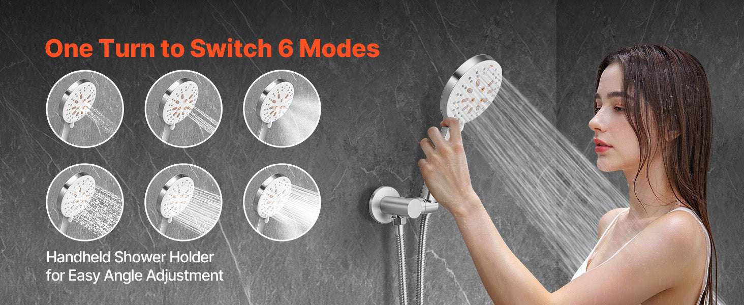 10-Inch Rainfall Shower System with Handheld Spray & Brass Valve - Image 11