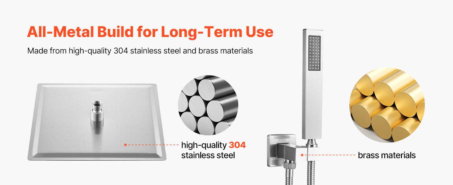 Rainfall Shower System with Ceiling Mount Head & Handheld Set - Image 13