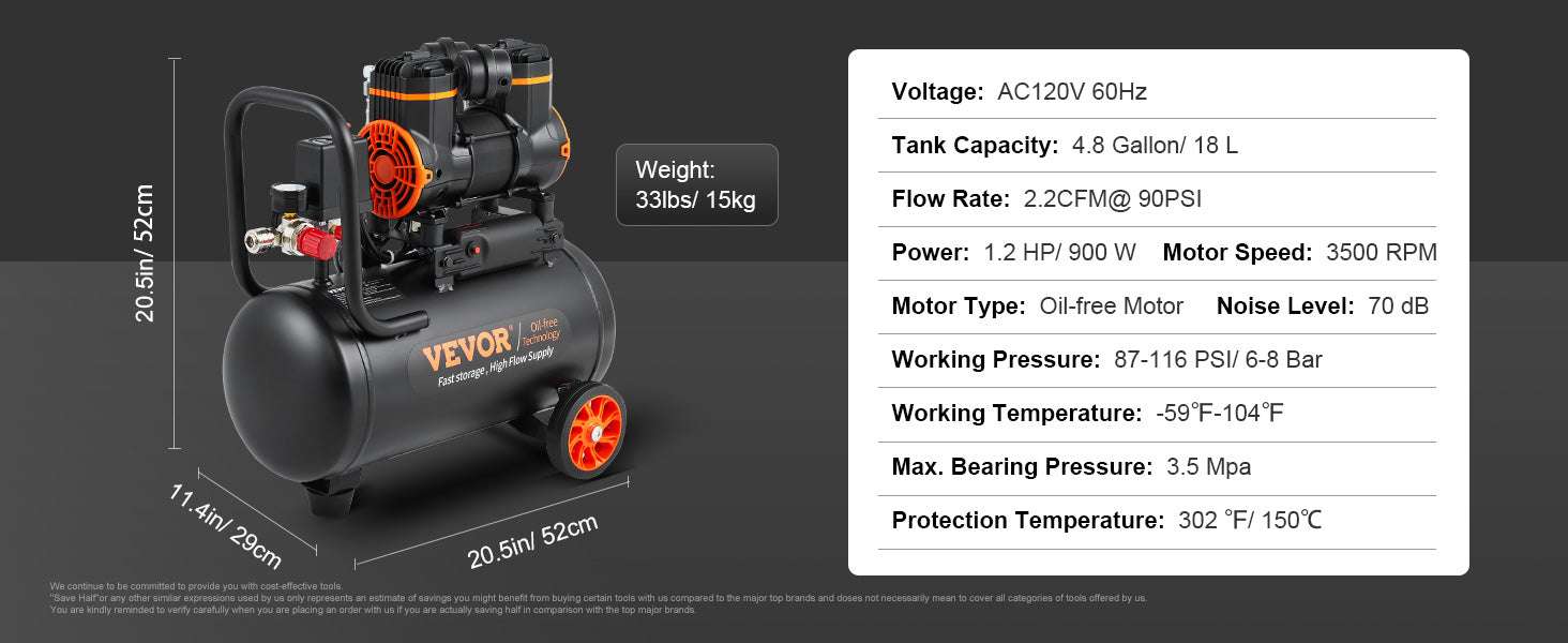 Quiet Oil-Free Air Compressor for Tire Inflation & Air Tools - Image 20