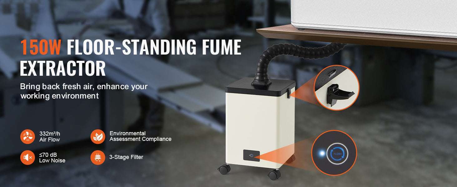 Solder Fume Extractor 100W/150W 332m³/h Smoke Absorber - Image 8