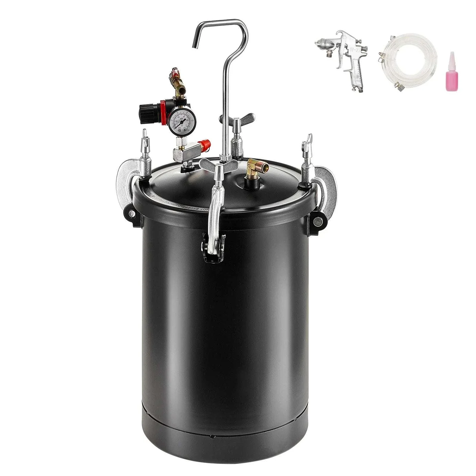 15L Spray Paint Pressure Pot Tank with Gun & Adjustable 60 PSI