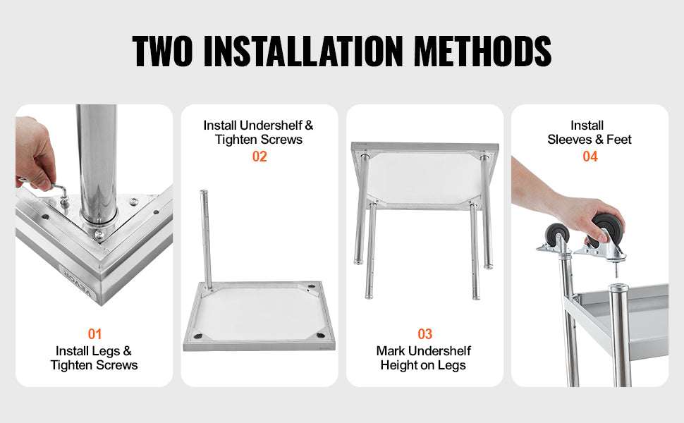 Stainless Steel Work Table with Wheels & Backsplash Prep Station - Image 11