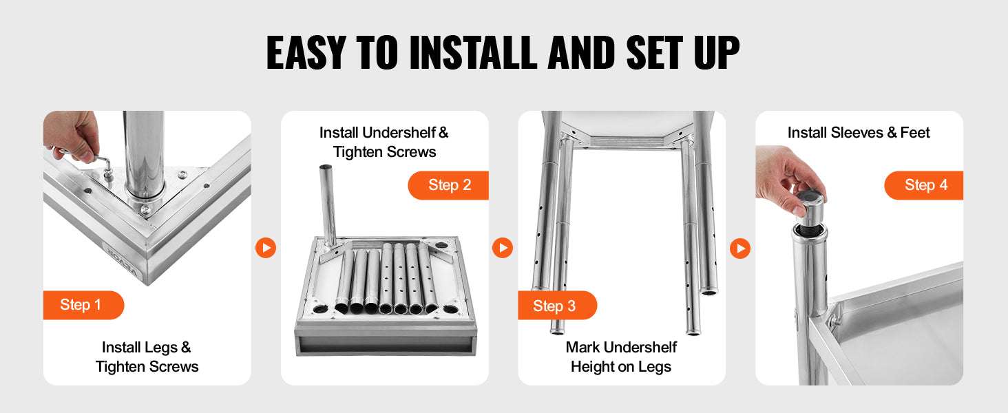 Stainless Steel Work Table 24x36 Adjustable Shelf Food Prep Station - Image 11