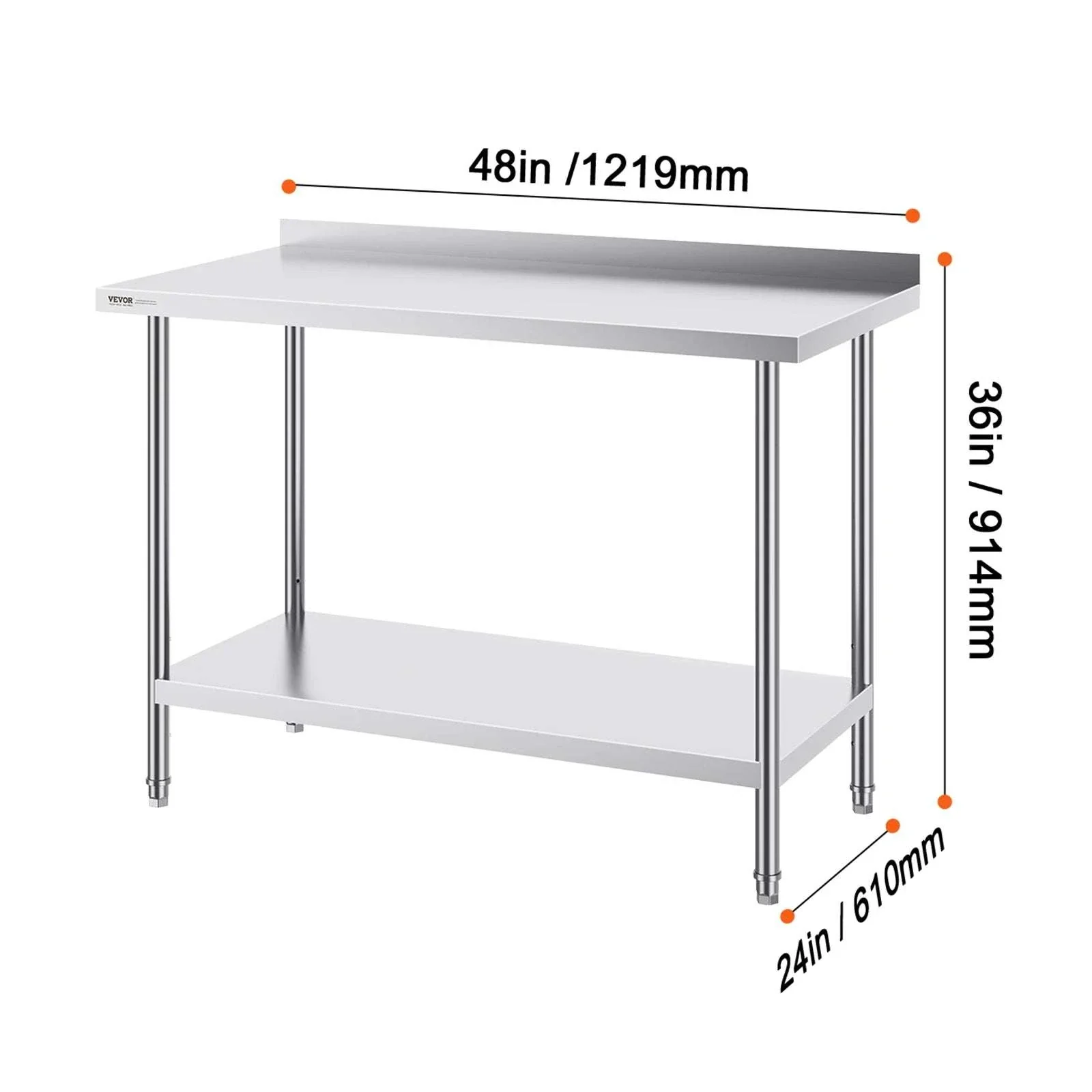 Stainless Steel Work Table 24x36 Adjustable Shelf Food Prep Station - Image 18