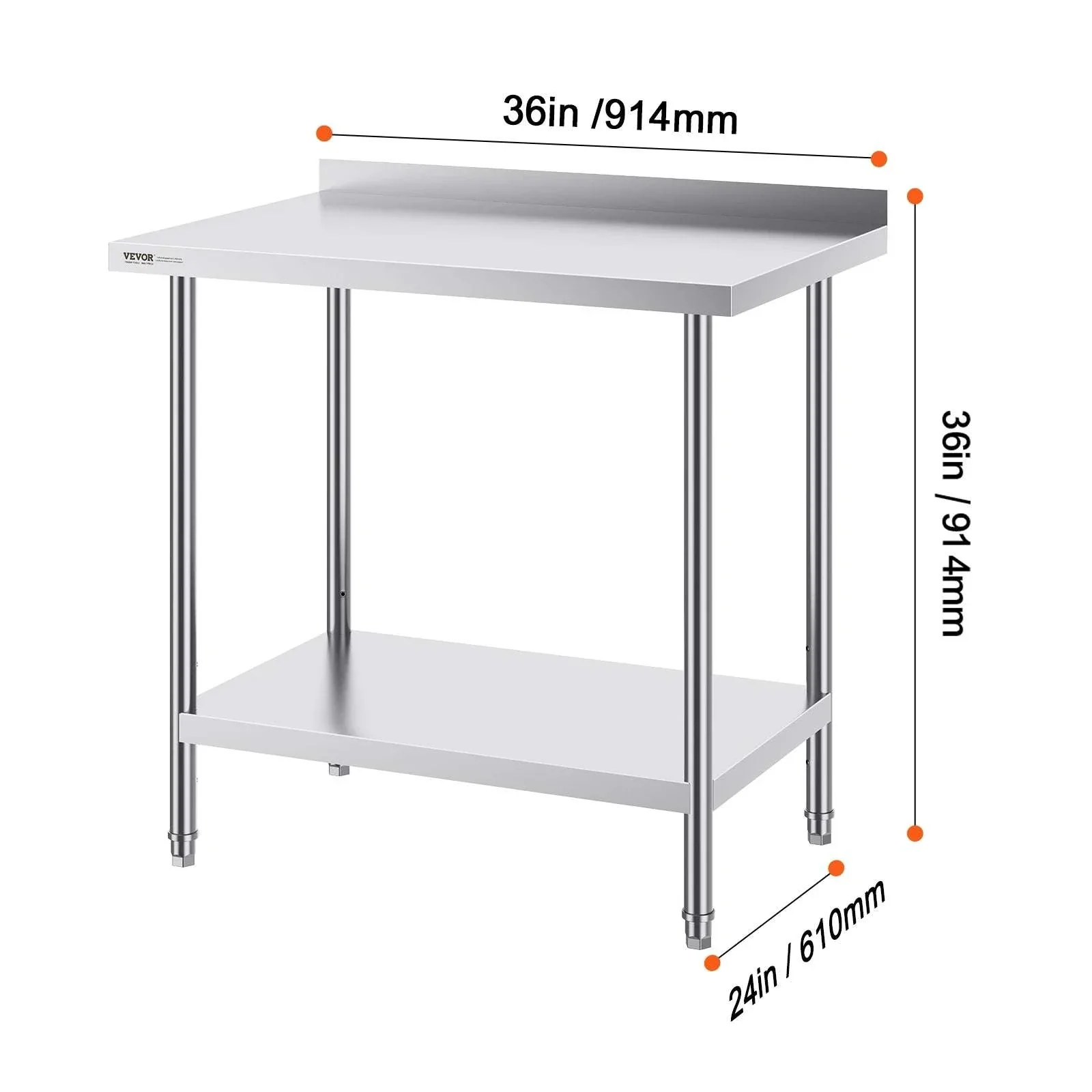 Stainless Steel Work Table 24x36 Adjustable Shelf Food Prep Station - Image 20