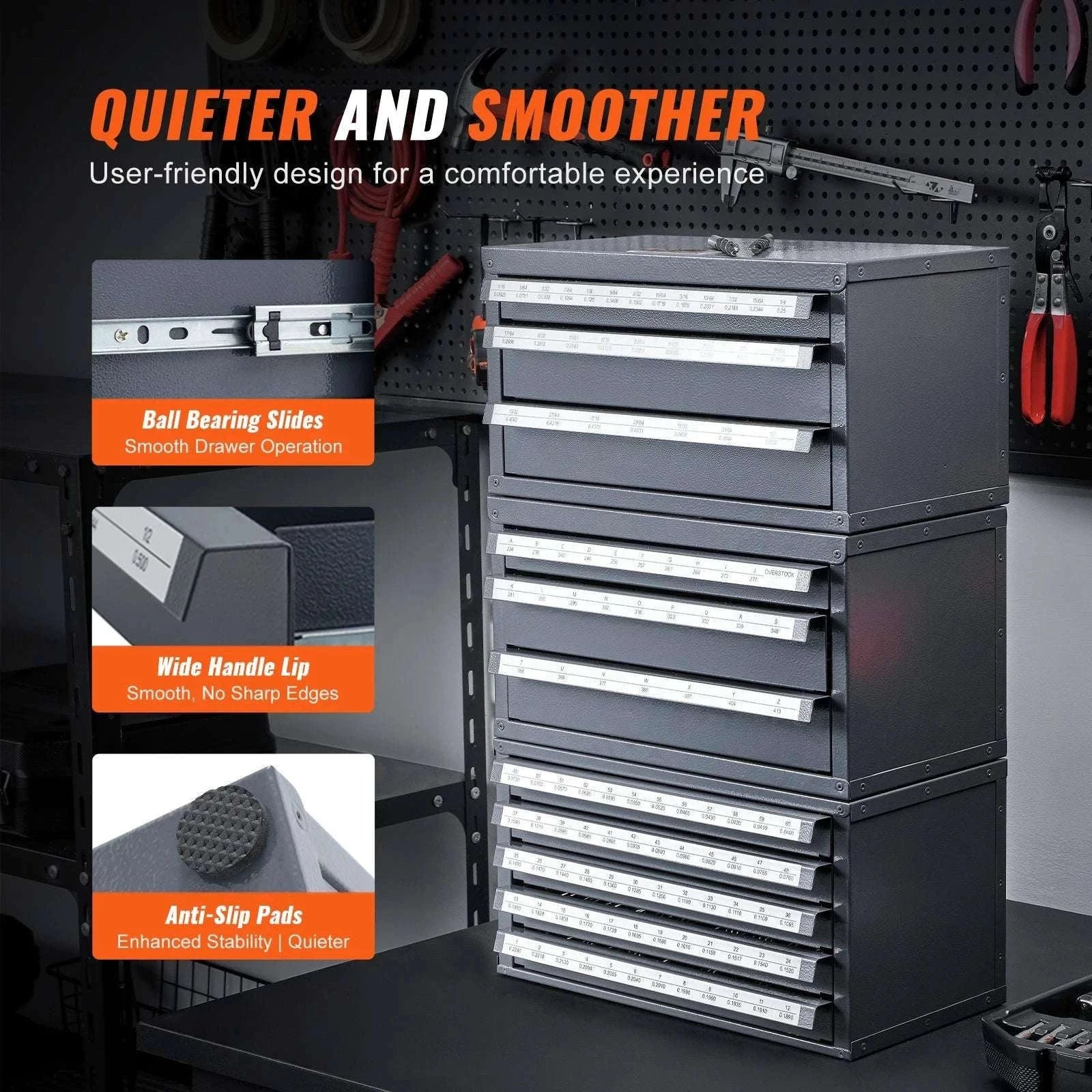 Steel Drill Bit Organizer Cabinet with Drawers and Labeled Slots - Image 5