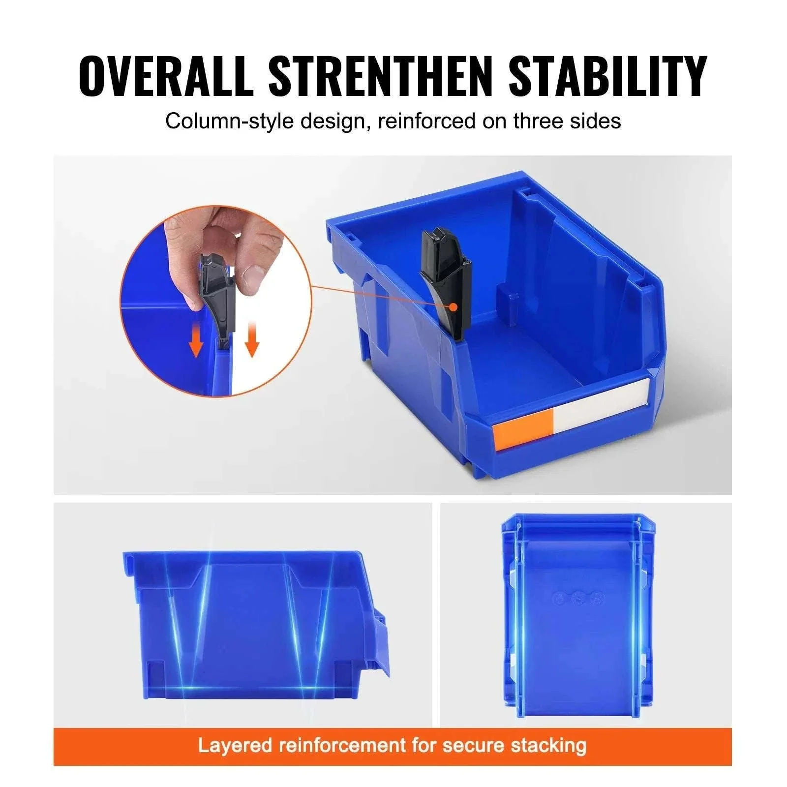24pcs Stackable Storage Bins with Labels for Garage, Tools & Parts - Image 4