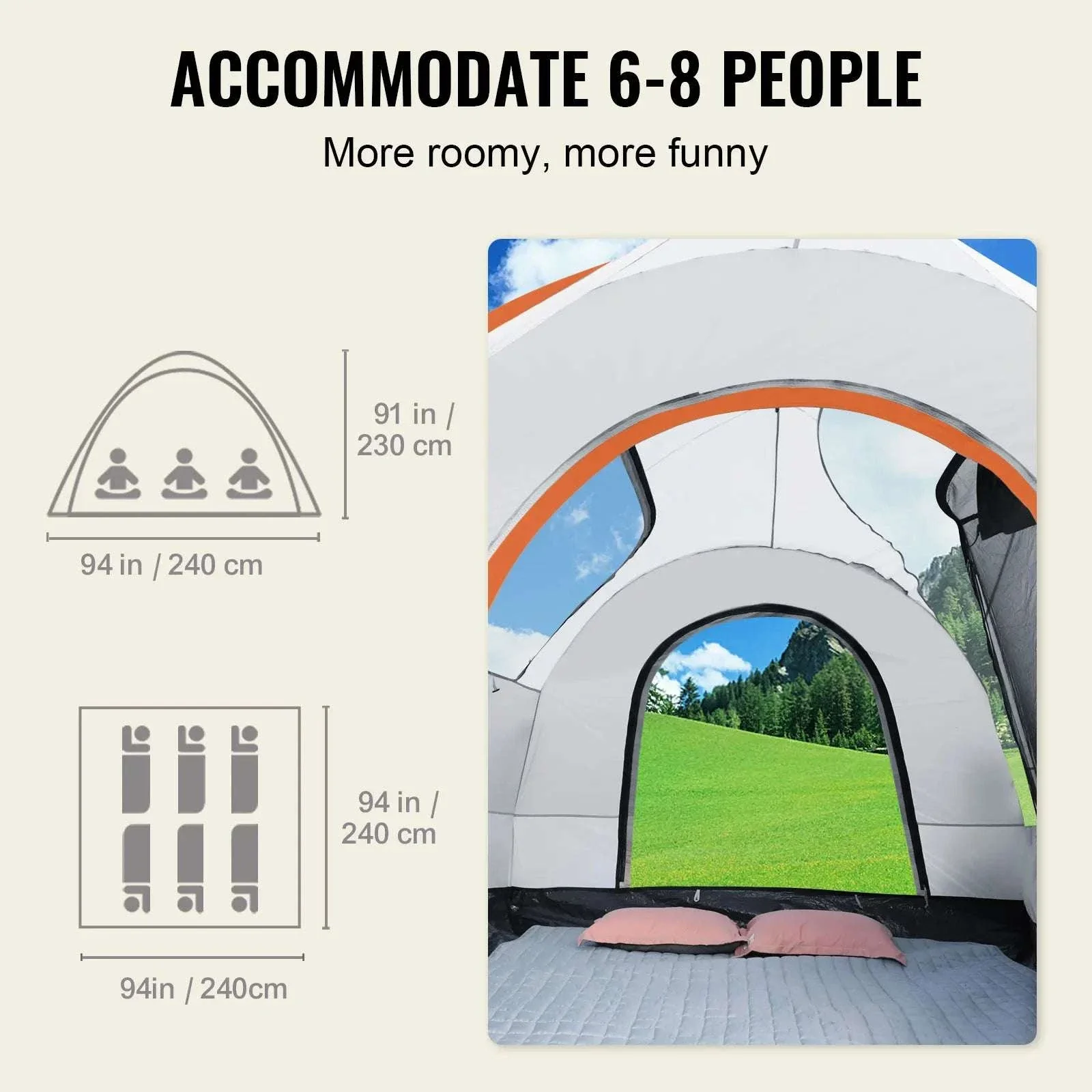 SUV Camping Tent 8x8 ft Waterproof Double Layer Car Tent - Image 3