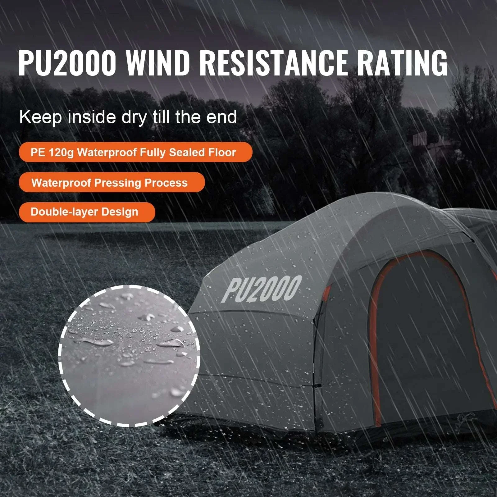 SUV Camping Tent 8x8 ft Waterproof Double Layer Car Tent - Image 4