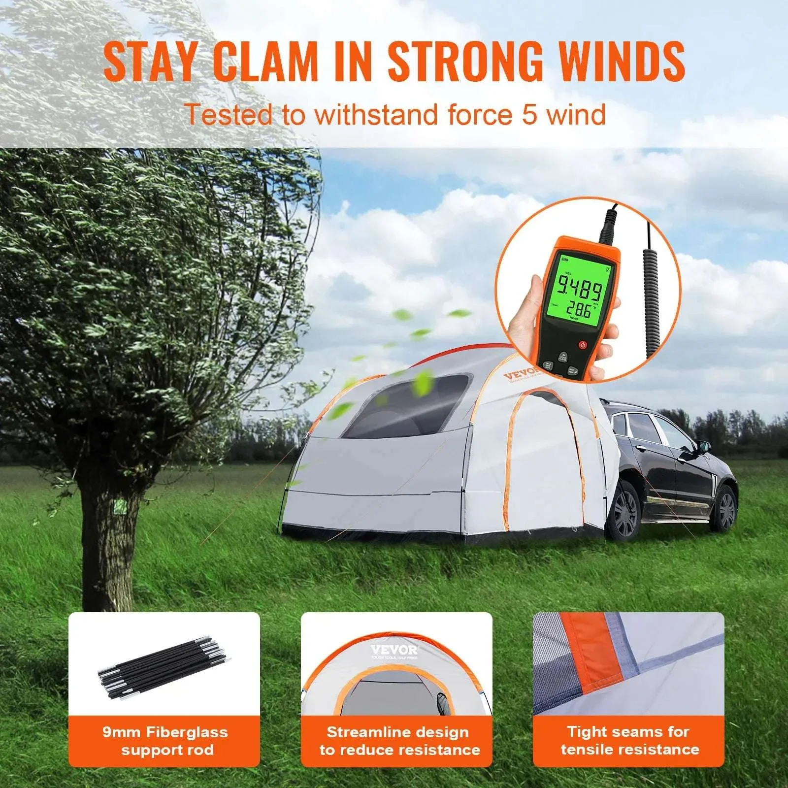 SUV Camping Tent 8x8 ft Waterproof Double Layer Car Tent - Image 5
