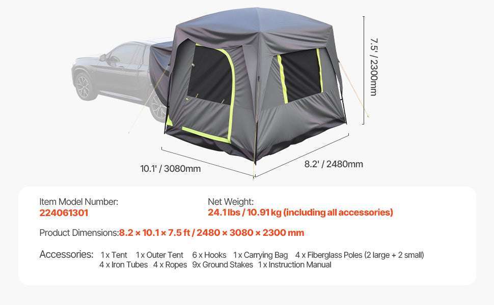 SUV Camping Tent with Awning – Waterproof Double Layer for 5–8 - Image 14