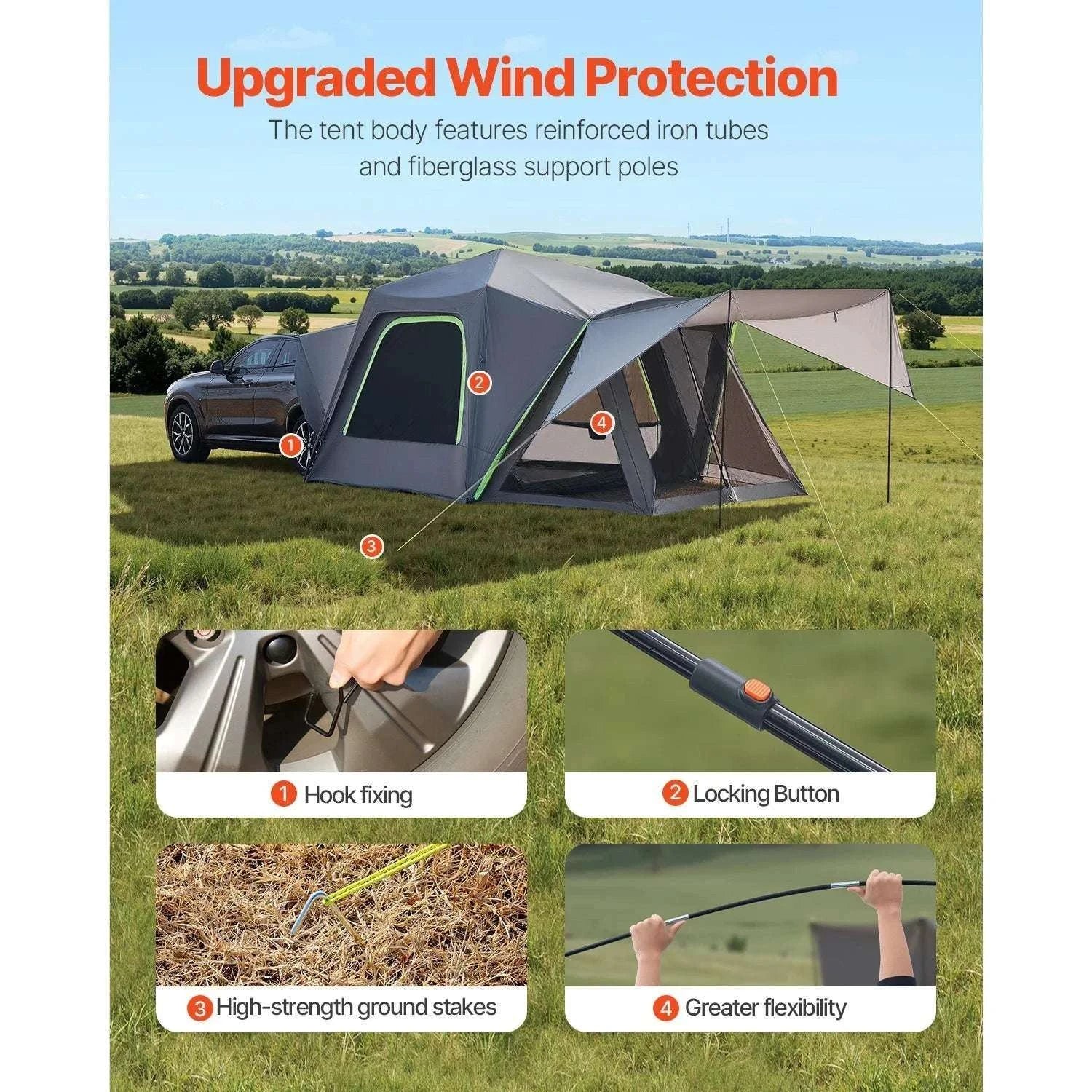 SUV Camping Tent with Awning – Waterproof Double Layer for 5–8 - Image 4