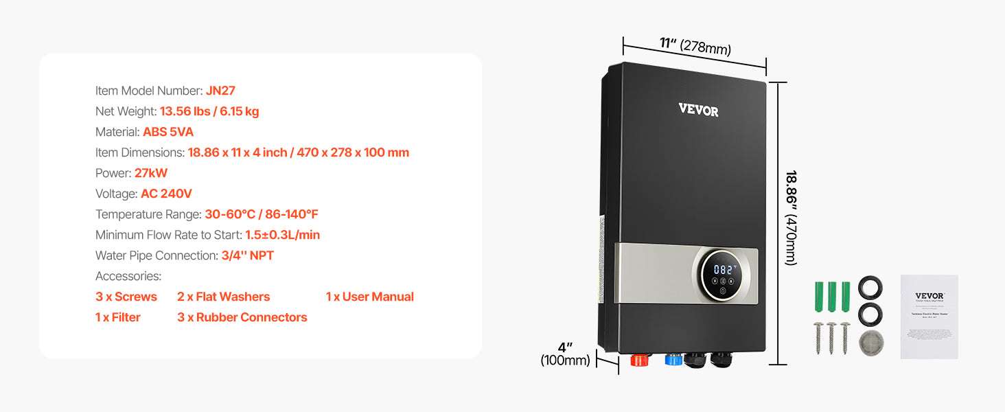 Tankless Electric Water Heater 27/36kW Instant Under Sink System - Image 13