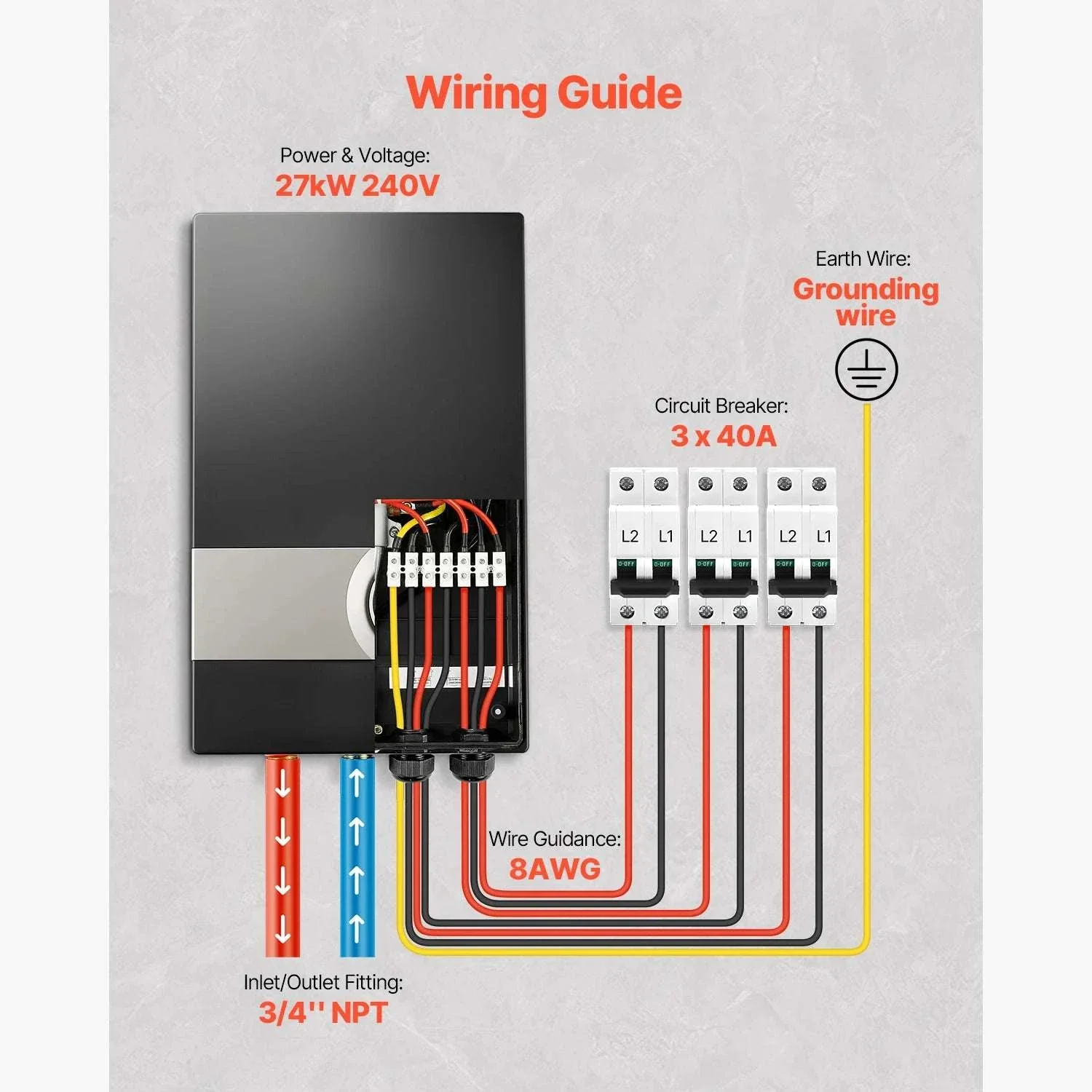 Tankless Electric Water Heater 27/36kW Instant Under Sink System - Image 3