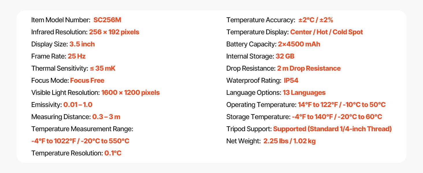 Handheld Thermal Camera 256x192 IR 2MP Visual 25Hz Imager - Image 21