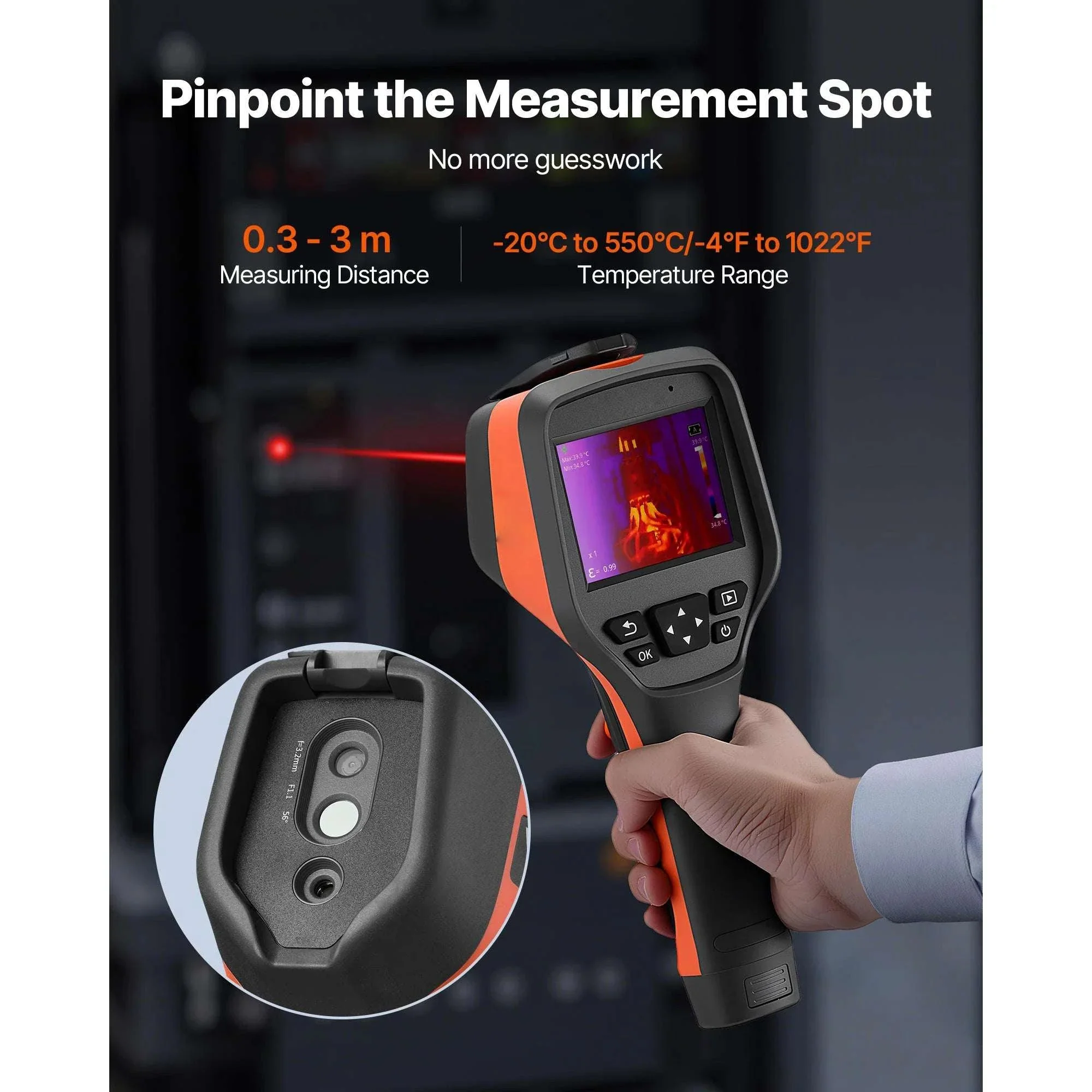 Handheld Thermal Camera 256x192 IR 2MP Visual 25Hz Imager - Image 3