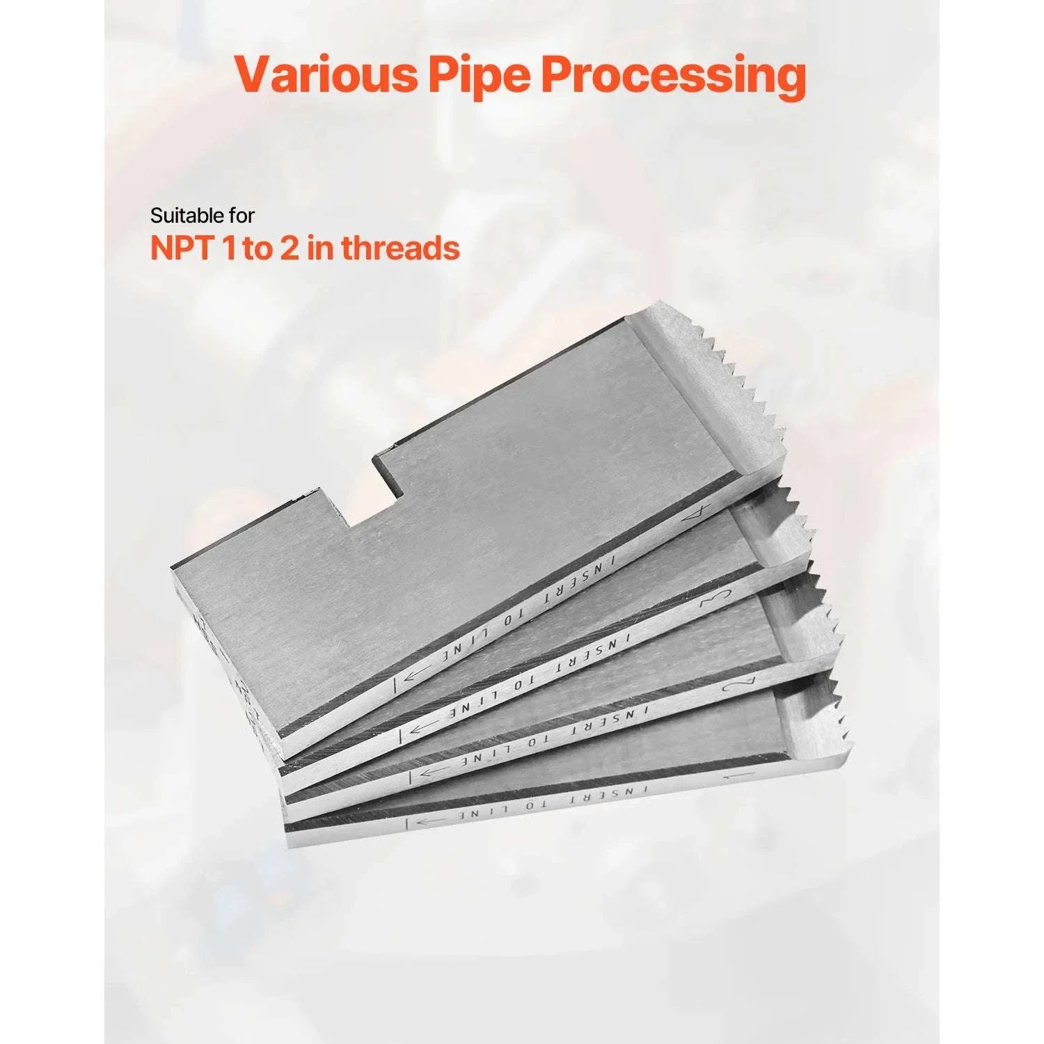 1–2 Inch NPT Pipe Threading Dies Set (4 Pack) HSS Right-Hand - Image 2